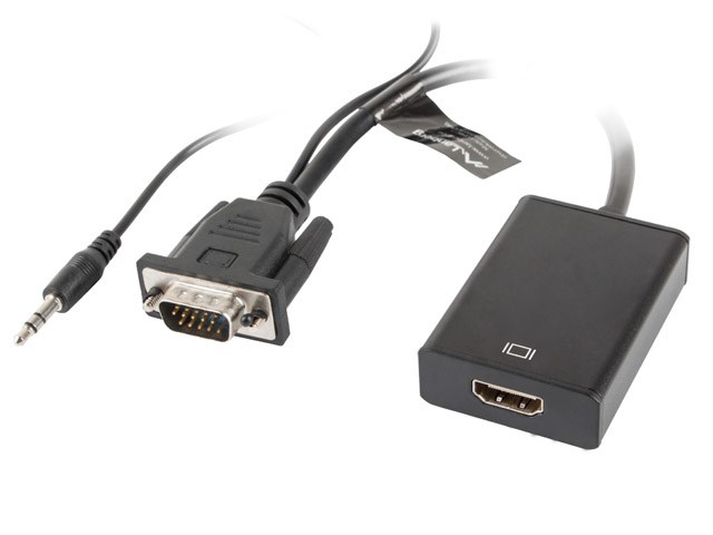 Adapter kabela video Lanberg AD-0021-BK 0.2 m HDMI Type A (Standard) VGA (D-Sub) crni-1