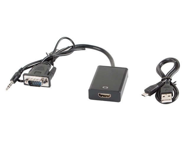 Adapter kabela video Lanberg AD-0021-BK 0.2 m HDMI Type A (Standard) VGA (D-Sub) crni-0