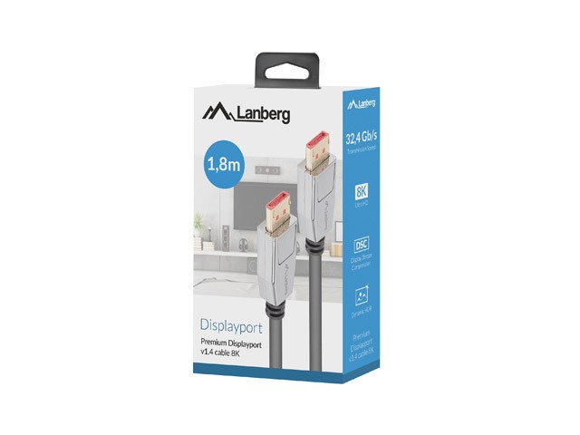 DisplayPort kabel LANBERG CA-DPDP-20CU-0018-BK (20 PIN, V1.4, 1.8m, 8K, crna)-2