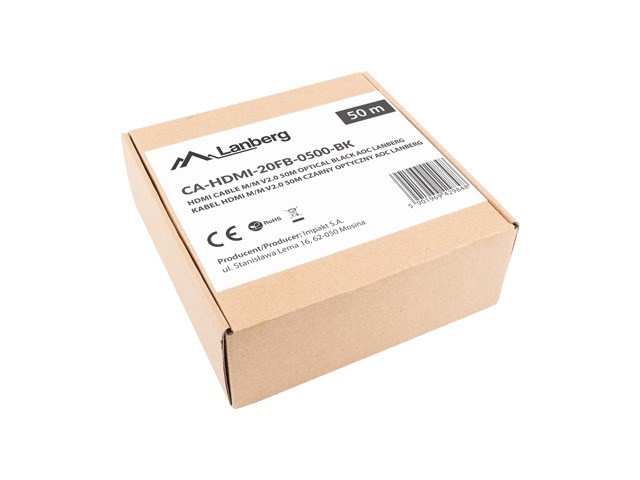 Optički kabel HDMI Lanberg CA-HDMI-20FB-0500-BK (50 m, v2.0, 4K, AOC)