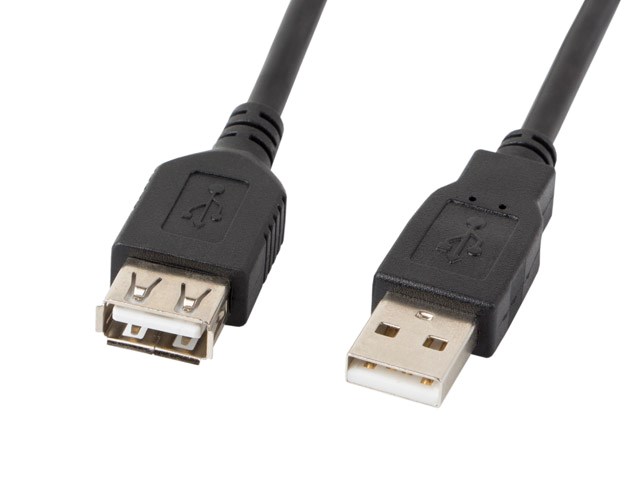 USB produžni kabel LANBERG USB EXTENSION CABLE (2.0, AM-AF, 1.8 m crni, CA-USBE-10CC-0018-BK)-0