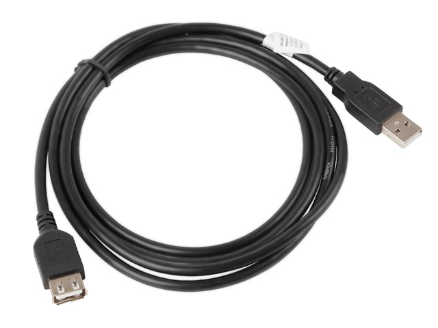 USB produžni kabel LANBERG USB EXTENSION CABLE (2.0, AM-AF, 1.8 m crni, CA-USBE-10CC-0018-BK)-1