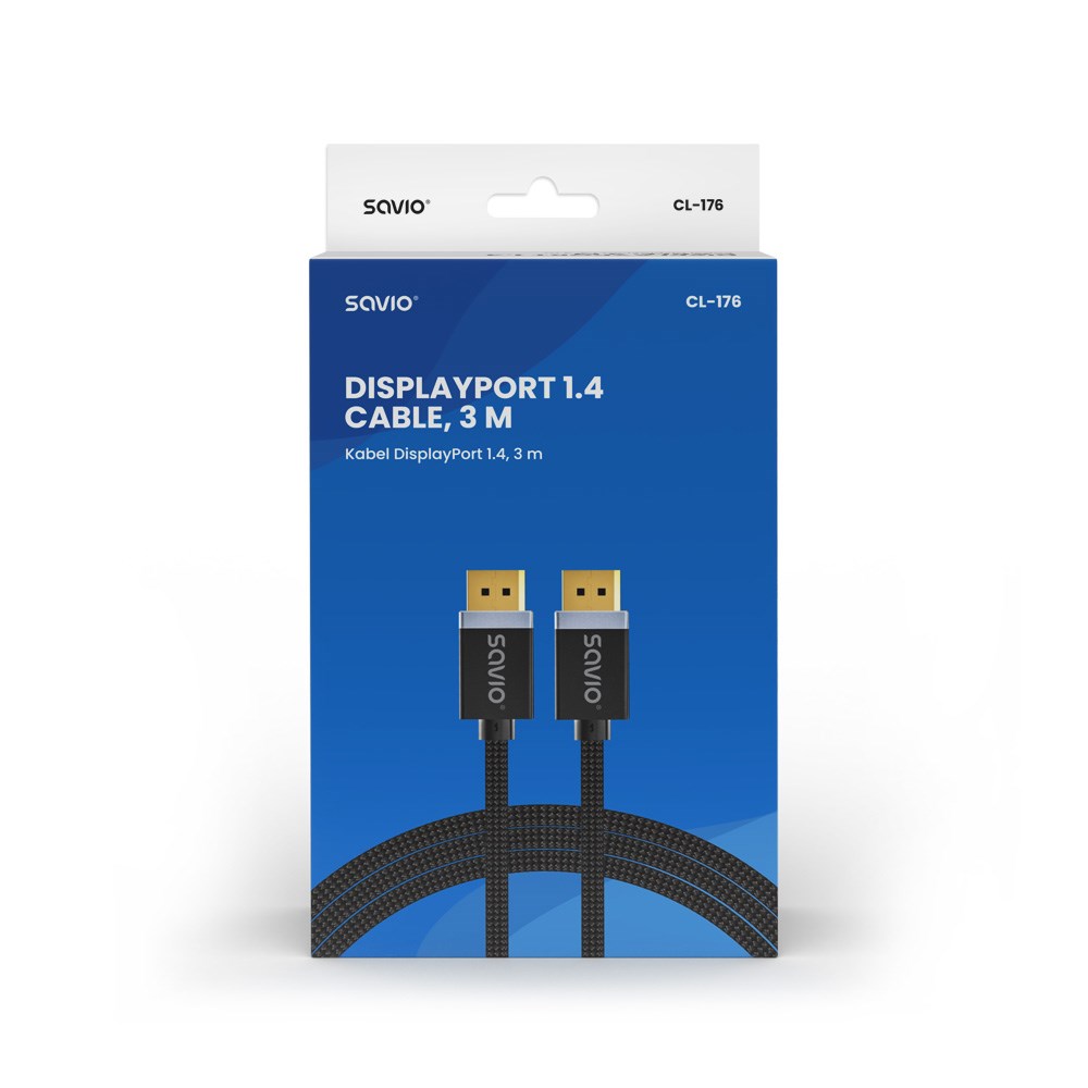 DisplayPort kabel SAVIO (M - M, V1.4, 3 m, CL-176)-3