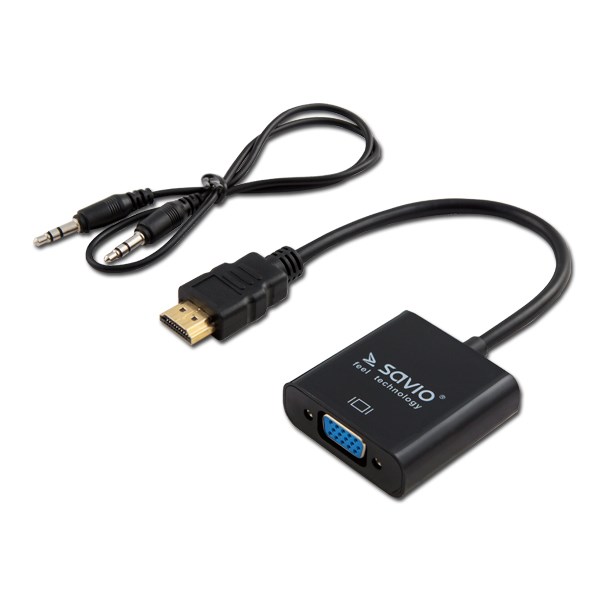 Adapter za video SAVIO CL-23/B HDMI VGA s audio (crni)-0