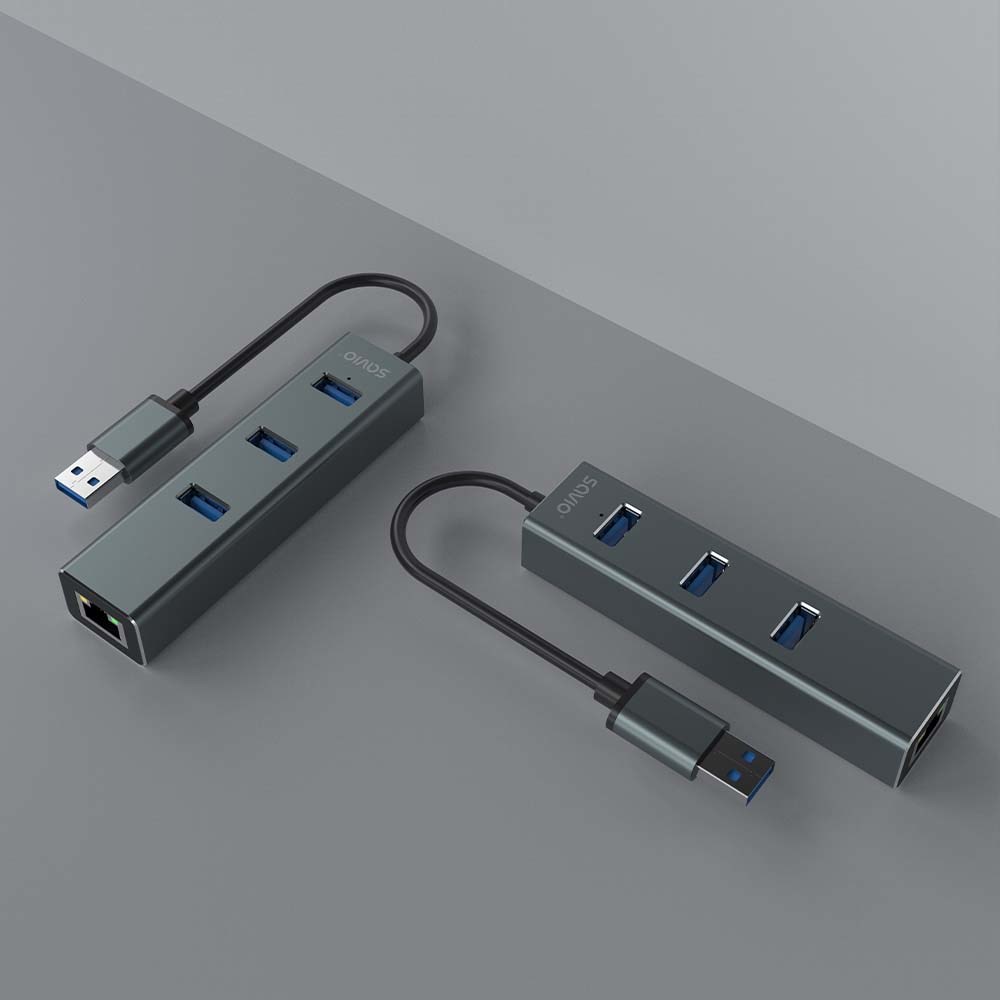 Hub SAVIO AK-57 USB-A-3 X USB-A (s RJ-45 Gigabit Ethernet adapterom, 5000 Mbit/s sivi)-7