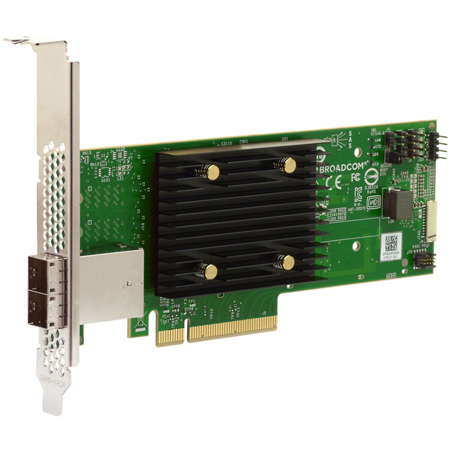 Broadcom 9500-8e 8-Port Ext., 12Gb/s SAS/SATA/PCIe (NVMe), x8, PCIe 4.0 HBA-0