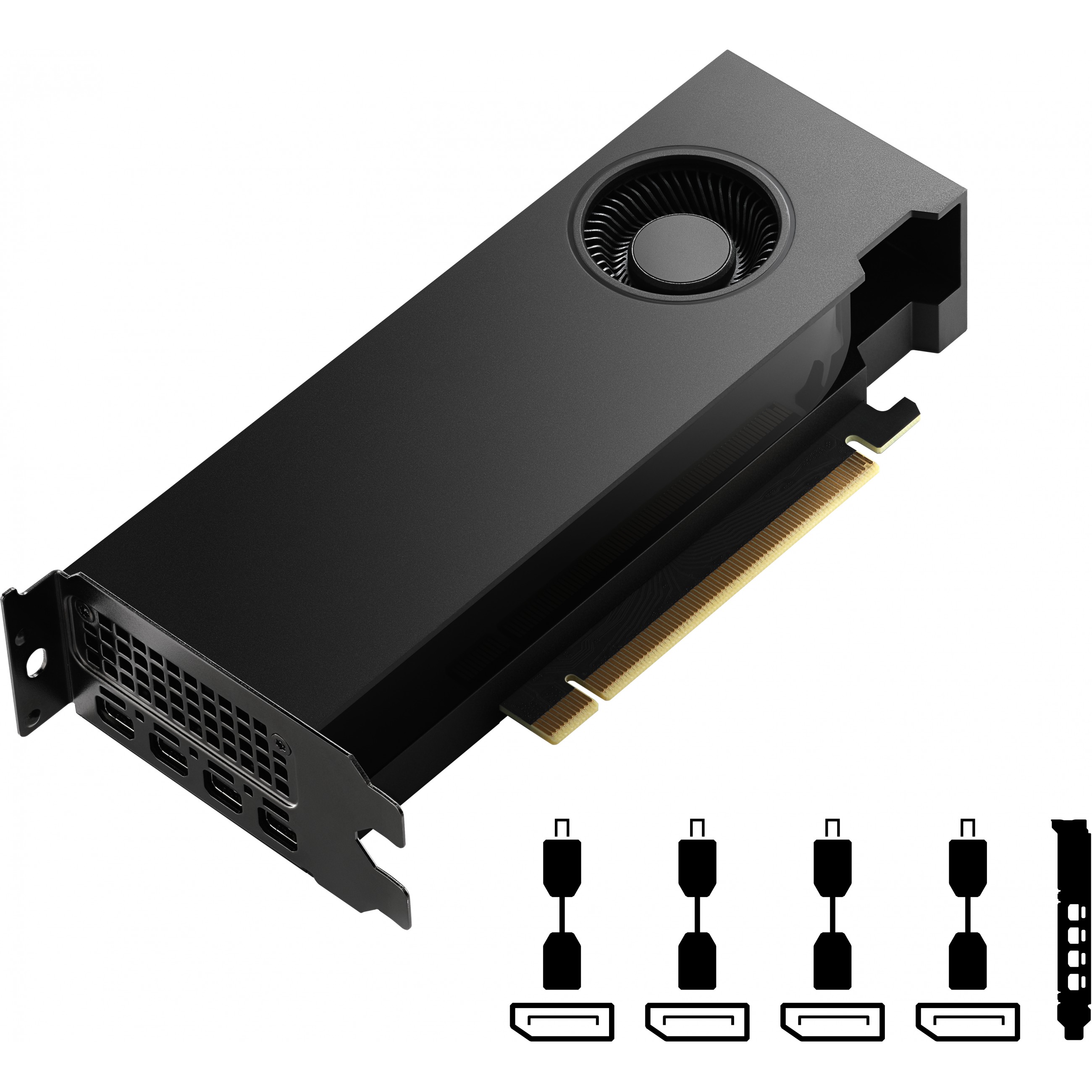PNY NVIDIA RTX 4000 SFF Ada Generation PCI-Express x16 Gen 4.0, Dual Slot, 20 GB GDDR6 160-bit, HDCP 2.2, HEVC and HDMI 2.0 support with opt. Adapter-3