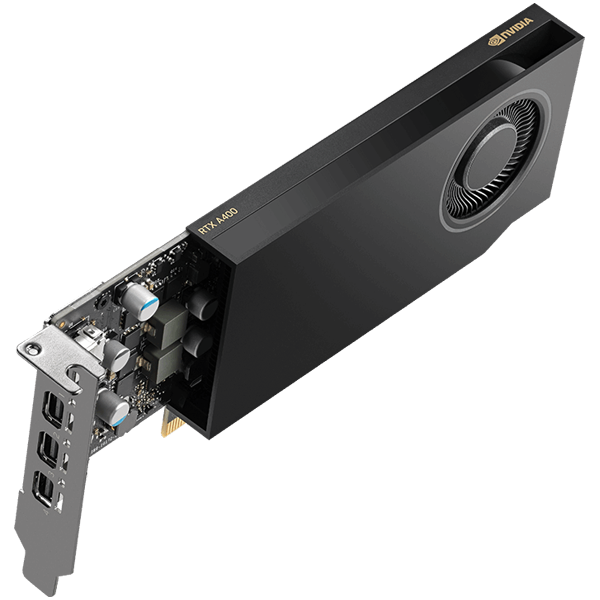 PNY NVIDIA A400 4GB LowProfile PCI-Express 3.0 x16, LP4 GB GDDR6 64-bit 3x Mini DP 1.4 Installguide, Supportguide 4x mDP to DP adapter, 1x LP bracket-2
