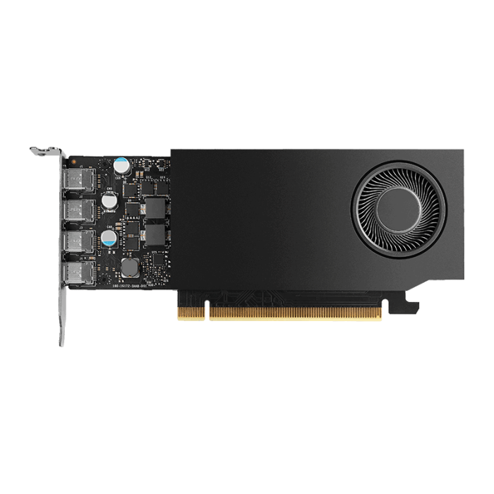 PNY NVIDIA A1000 8GB LowProfile PCI-Express 4.0 x16, LP8 GB GDDR6 128-bit 4x Mini DP 1.4 Installguide, Supportguide 4x mDP to DP adapter, 1x LP bracket"-2