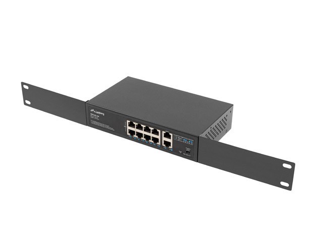 Switch LANBERG RSFE-8P-2GE-120 (poe+, rack 10"/19", 8 portni, 2 ge porta, 120w)-3