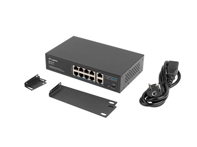 Switch LANBERG RSFE-8P-2GE-120 (poe+, rack 10"/19", 8 portni, 2 ge porta, 120w)-4