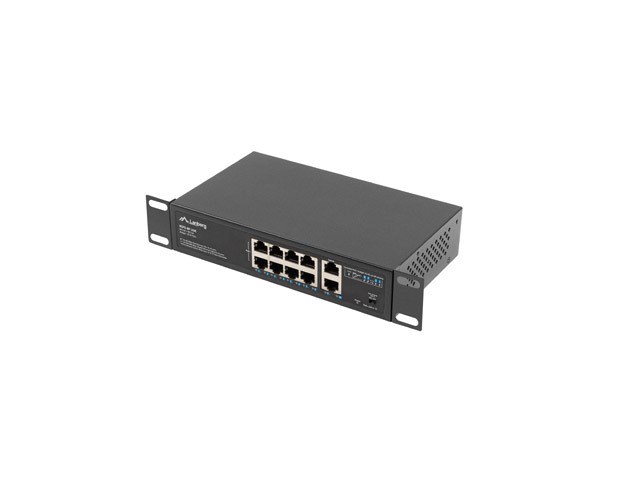 Switch LANBERG RSFE-8P-2GE-120 (poe+, rack 10"/19", 8 portni, 2 ge porta, 120w)-5