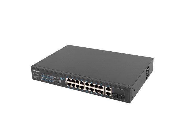 Preklopnik za ormar 19" POE+ Lanberg 16x 100MB /2X COMBO GIGABIT ETHERNET 250W-2