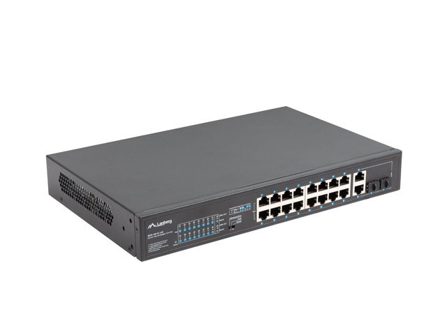 Preklopnik za ormar 19" POE+ Lanberg 16x 100MB /2X COMBO GIGABIT ETHERNET 250W-6