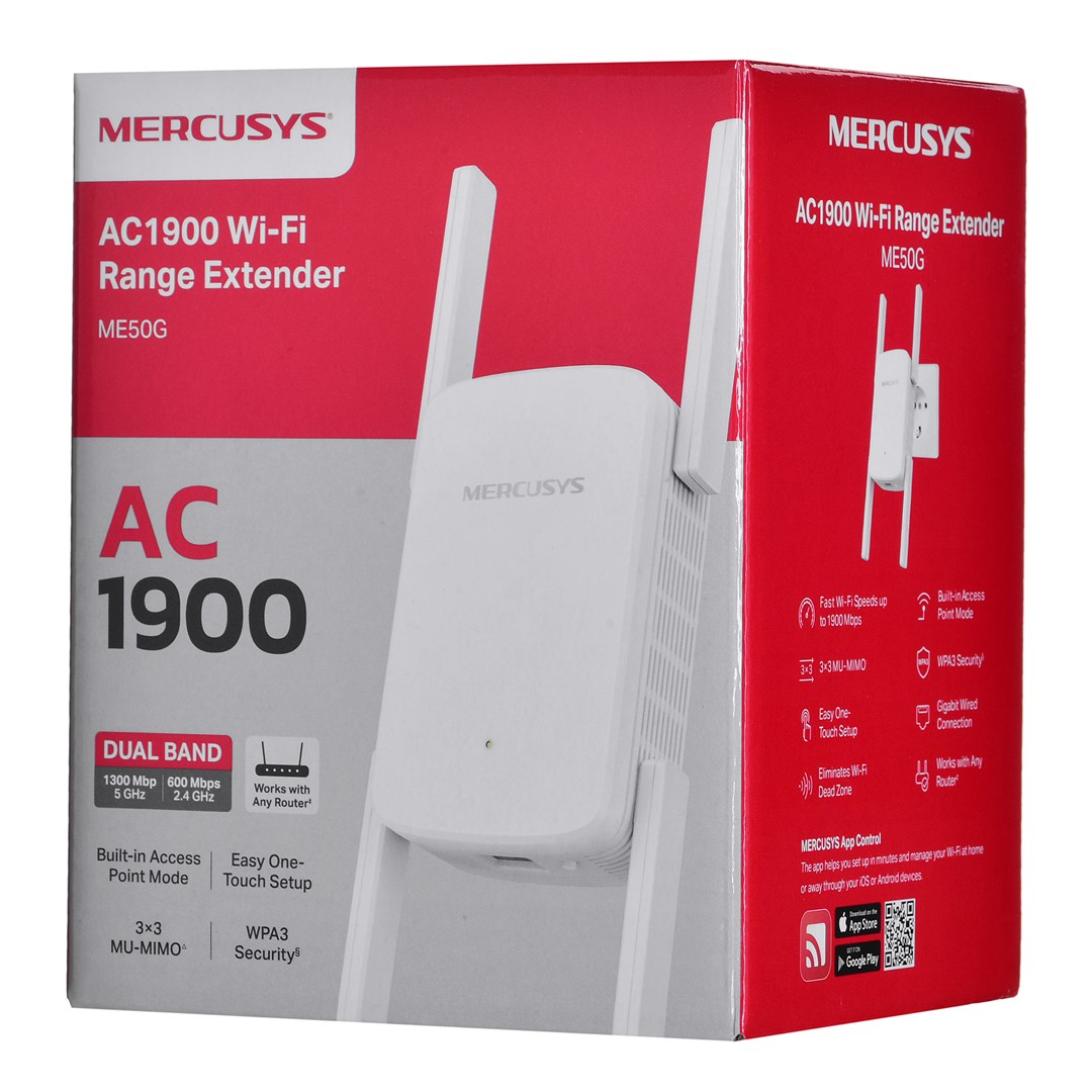 Repetitor MERCUSYS ME50G (1300 Mbit/s, dual-band, 4 antene, bijela boja)-6