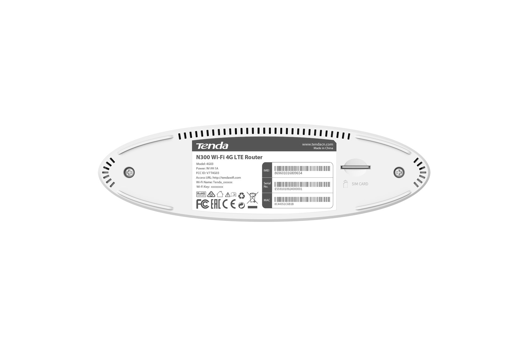 Bežični ruter (TENDA, N300, Fast Ethernet, Single-band, 4G bijeli)-2
