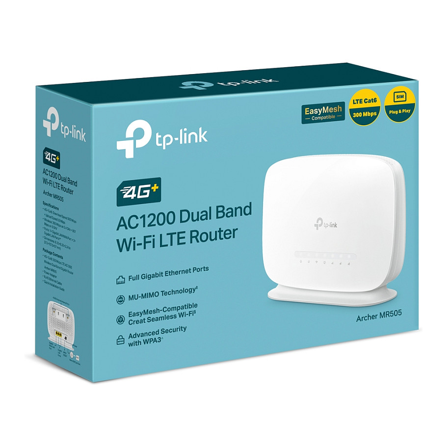 Router TP-LINK Archer MR505 (4G, Dual-band, 1200 Mbit/s, 3 Ethernet porta, bijela boja)-7