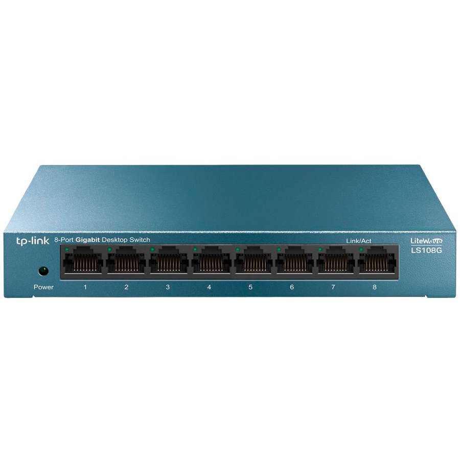 Mrežni adapter TP-LINK LiteWave 8-portni gigabitni stolni preklopnik/ 8 gigabitnih RJ45 priključaka/ stolno čelično kućište/ zidni nosač/ Green Ethernet tehnologija-0