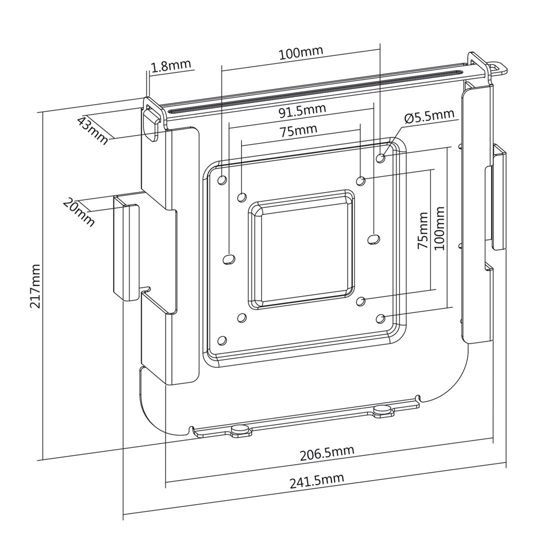 Držač za Mac Mini MACLEAN MC-473 (VESA 75x75 100x100)-9