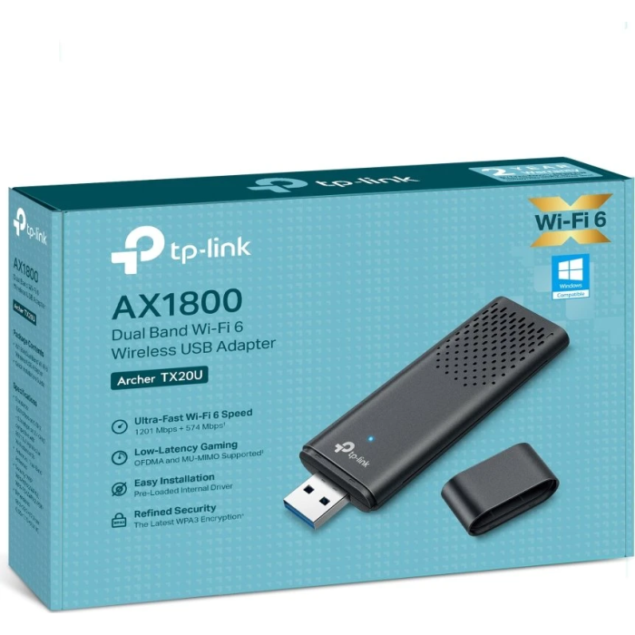 Mrežni adapter TP-LINK Archer TX20U (AX1800, Wi-Fi 6, USB 3.0, Dual Band, crna boja)-9