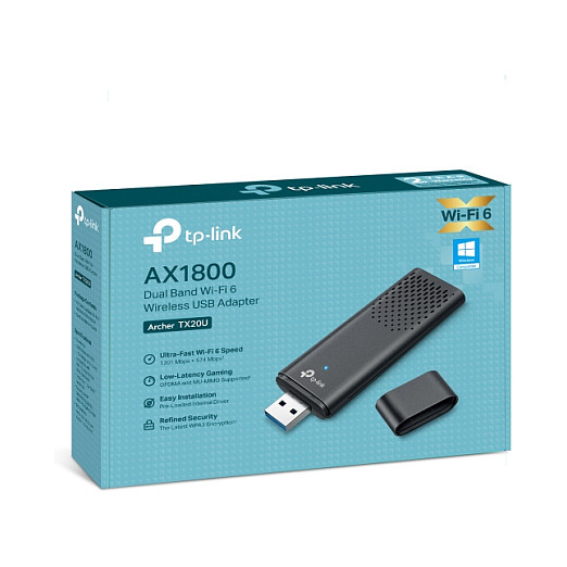 Mrežni adapter TP-LINK Archer TX20U (AX1800, Wi-Fi 6, USB 3.0, Dual Band, crna boja)-2