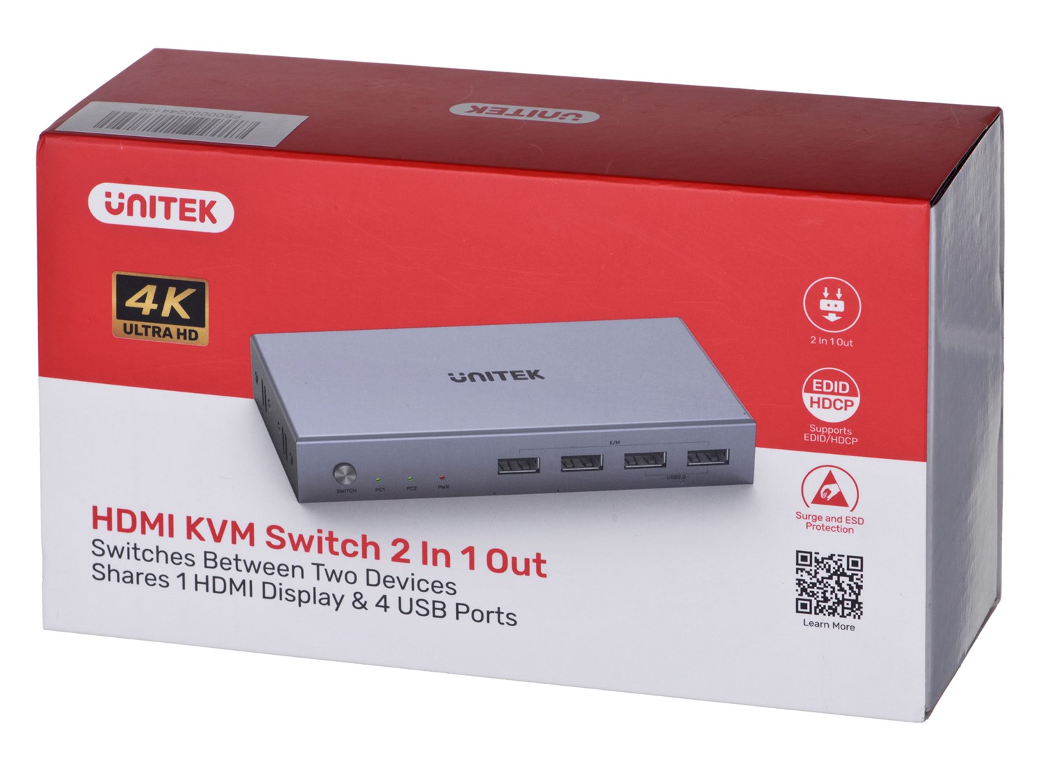 KVM prekidač UNITEK V307A sivi-11