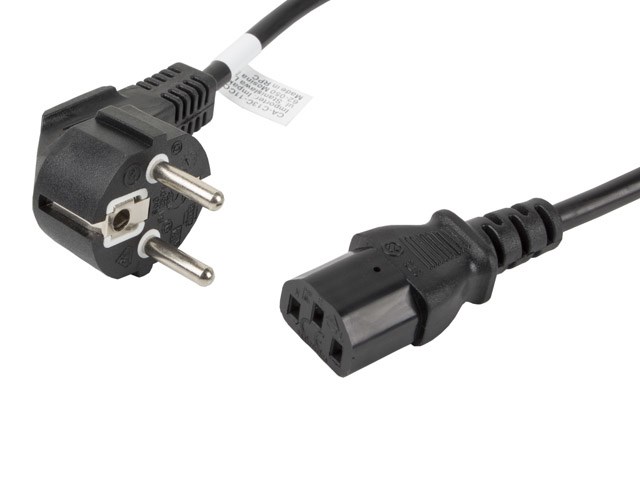Naponski kabel Lanberg CA-C13C-11CC-0018-BK crni 1.8 m C13 spojnica CEE7/7