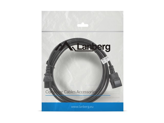 Naponski kabel Lanberg CA-C13E-11CC-0030-BK crni 3 m C13 spojnica C14 spojnica-3