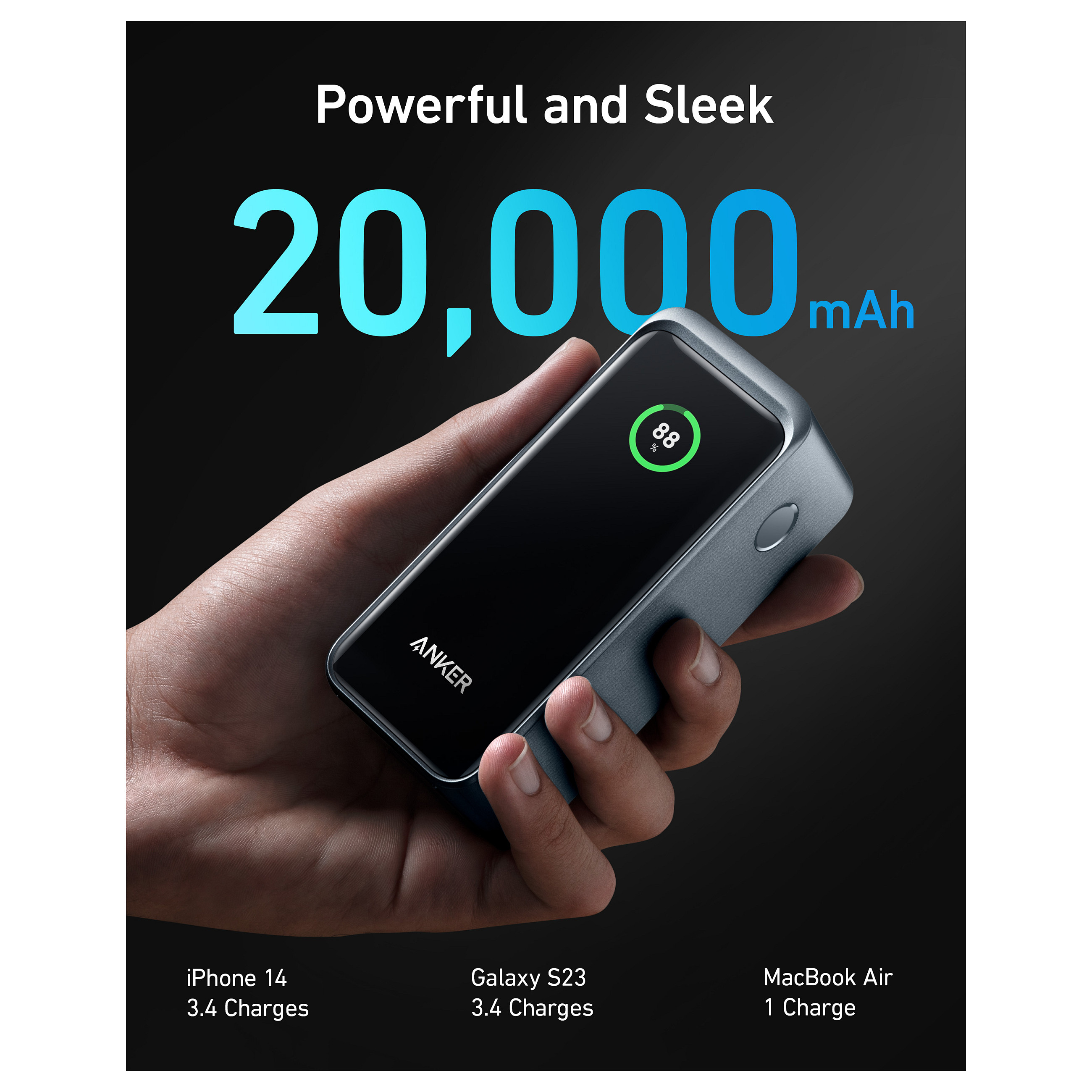 Prijenosna baterija ANKER Prime (20000 mAh) crna 200W-18
