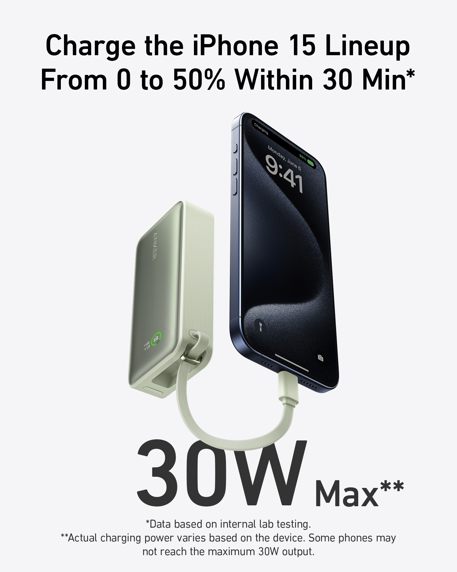 Anker 545 Nano powerbank 10K with built-in USB-C cable, green-1