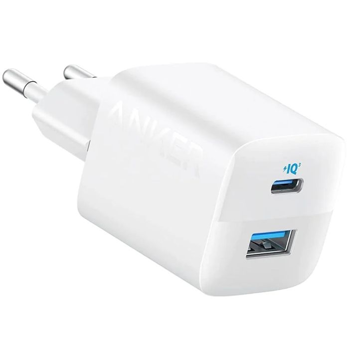 Adapter ANKER 323, 33W, 1xUSB-C, 1xUSB-A, PowerIQ 3.0, bijeli-0