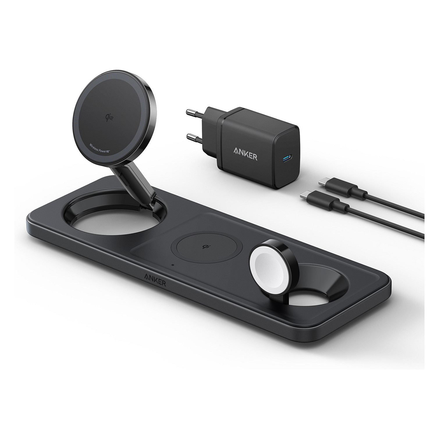 Bežična stanica za punjenje ANKER MagGo 3-in-1 Pad 15W Qi2 Black, B25M1311-19
