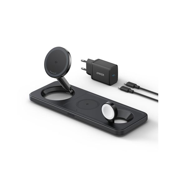 Bežična stanica za punjenje ANKER MagGo 3-in-1 Pad 15W Qi2 Black, B25M1311-20