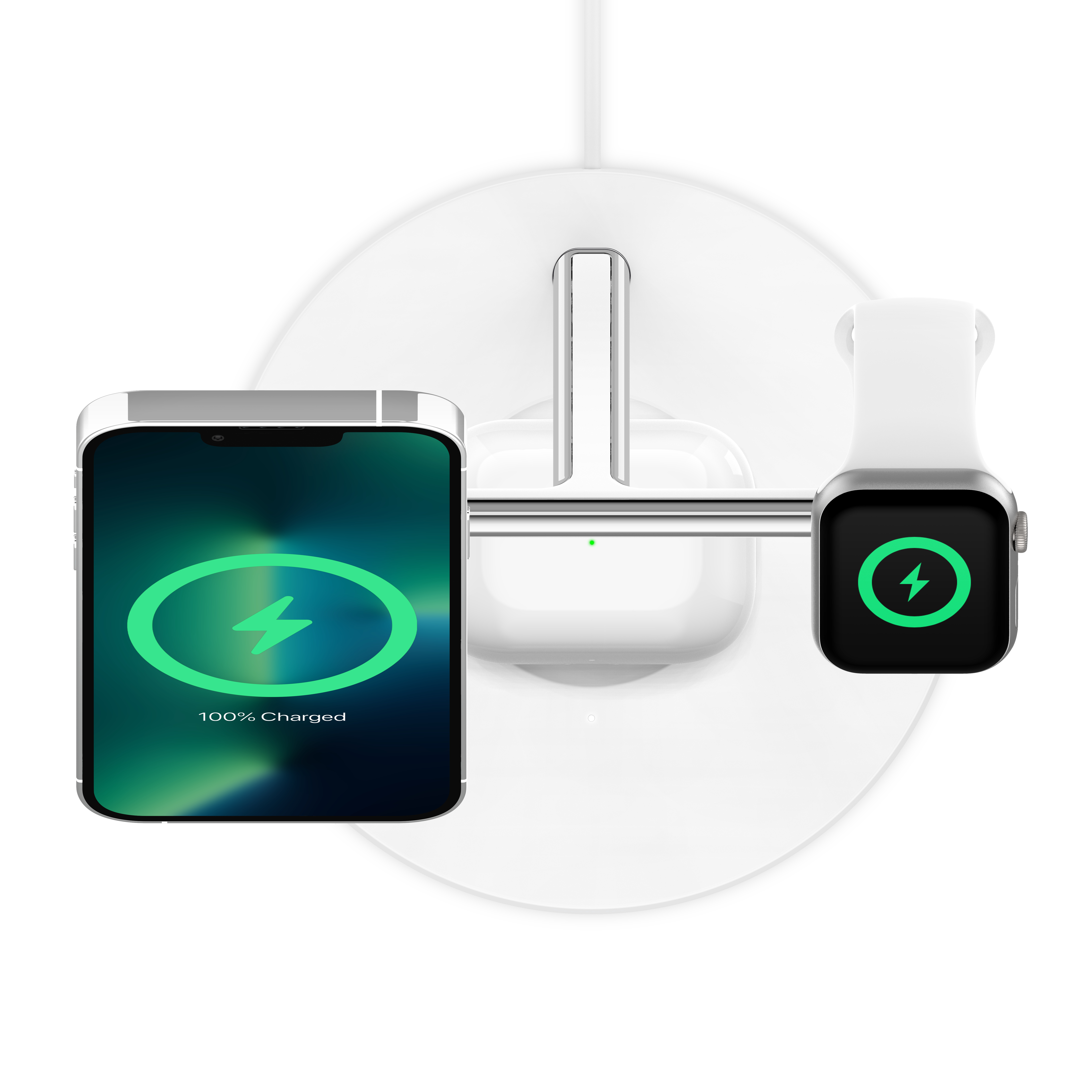 Belkin BOOST CHARGE PRO MagSafe 3-u-1 stalak za punjenje (brzo punjenje sata, s PSU, bijeli)-1