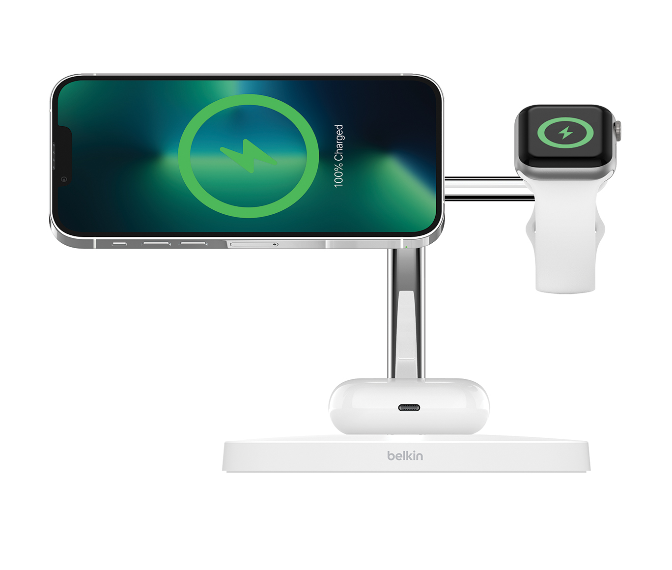 Belkin BOOST CHARGE PRO MagSafe 3-u-1 stalak za punjenje (brzo punjenje sata, s PSU, bijeli)-7