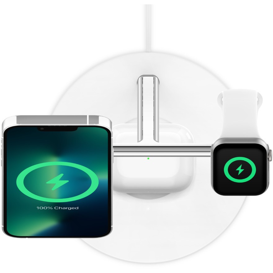 Belkin BOOST CHARGE PRO MagSafe 3-u-1 stalak za punjenje (brzo punjenje sata, s PSU, bijeli)-17