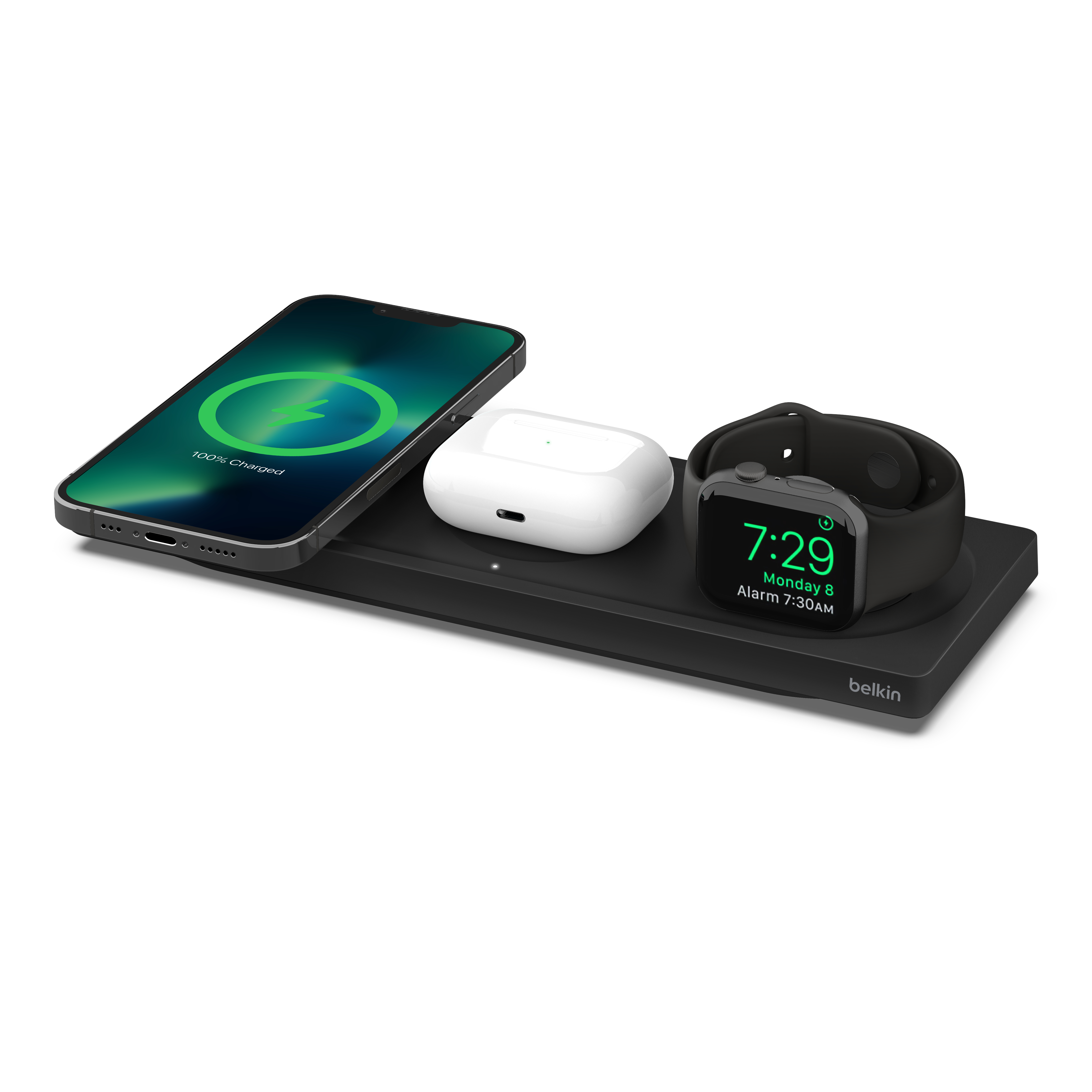 Belkin Boost Charge Pro 3in1 Wireless Charging Pad with MagSafe - crna-0