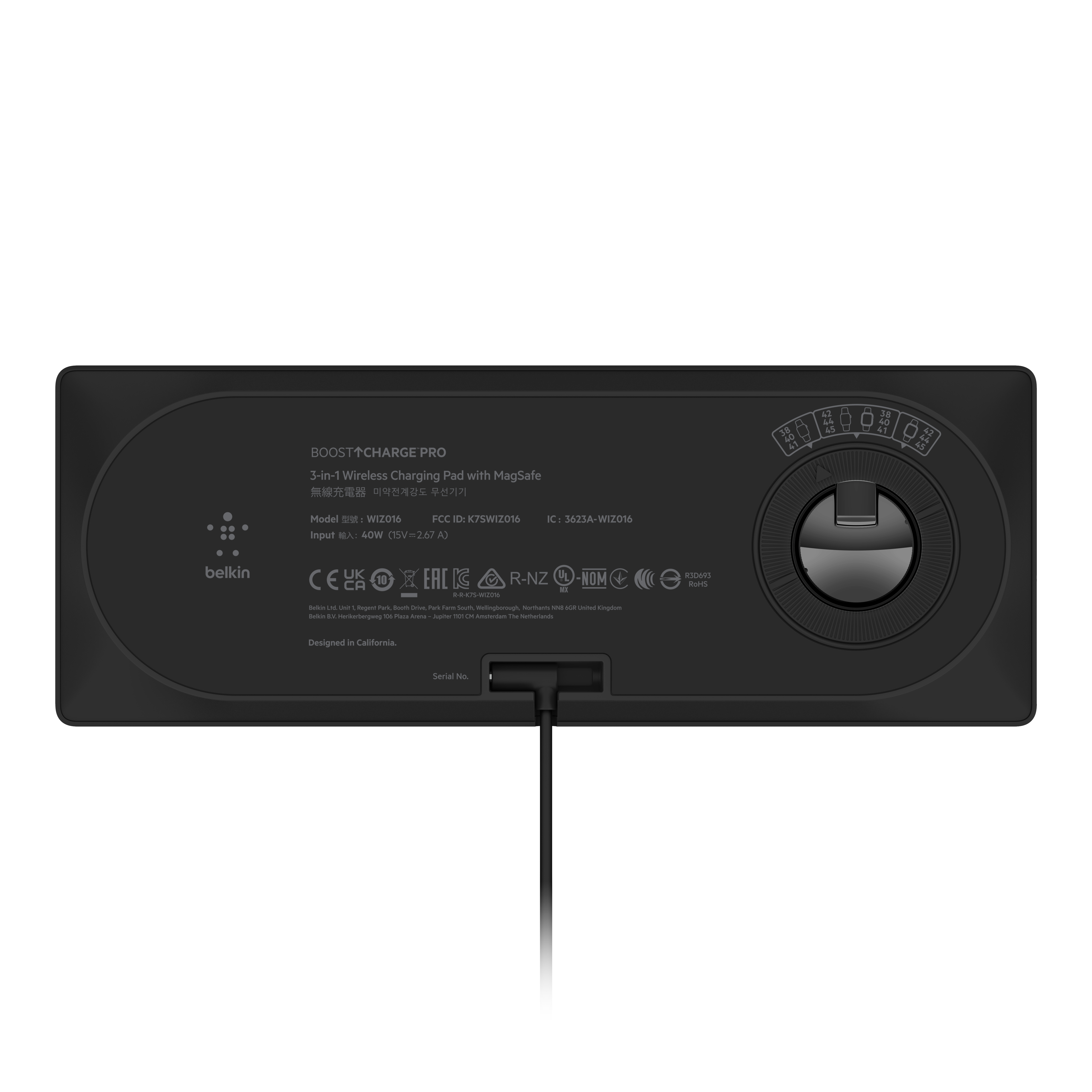 Belkin Boost Charge Pro 3in1 Wireless Charging Pad with MagSafe - crna-1