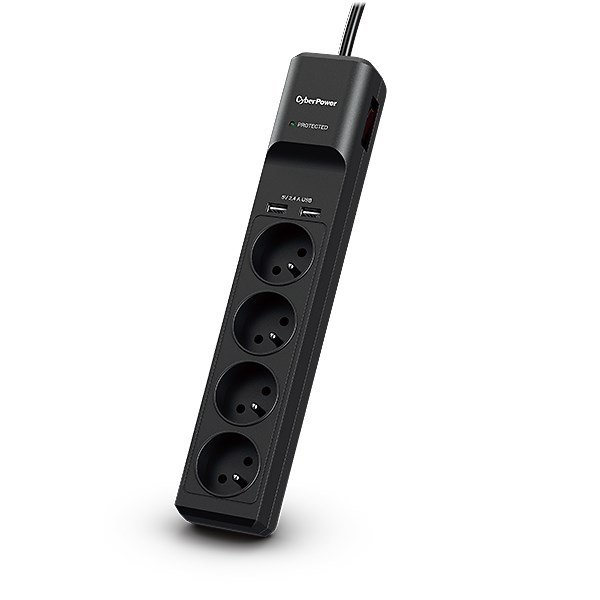 Zaštita od prenapona CYBERPOWER Tracer III P0420SUD0-FR crna 4 AC utičnice 200 - 250 V 1.8 m-0