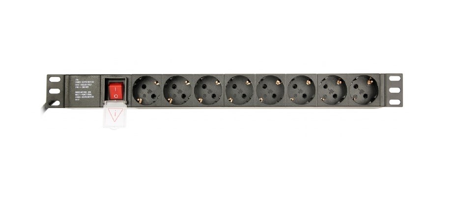Jedinica za distribuciju napajanja GEMBIRD EG-PDU-014-C14 (8 AC utičnica, 1U) crna-1