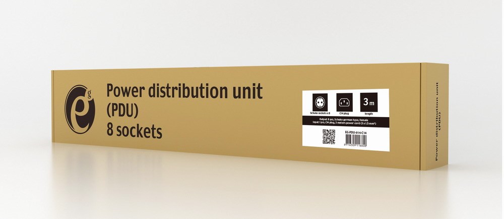 Jedinica za distribuciju napajanja GEMBIRD EG-PDU-014-C14 (8 AC utičnica, 1U) crna-9