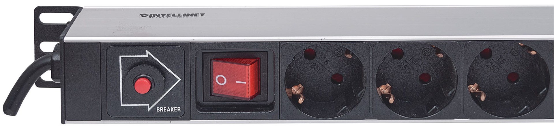 Napajanje INTELLINET Vertical Rackmount 12-Way Power Strip - German Type (s prekidačem i zaštitom od prenapona, 1.6m kabel za napajanje, Euro 2-pin utikač)-3