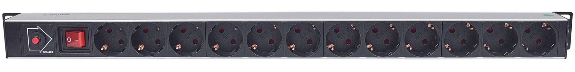 Napajanje INTELLINET Vertical Rackmount 12-Way Power Strip - German Type (s prekidačem i zaštitom od prenapona, 1.6m kabel za napajanje, Euro 2-pin utikač)-2