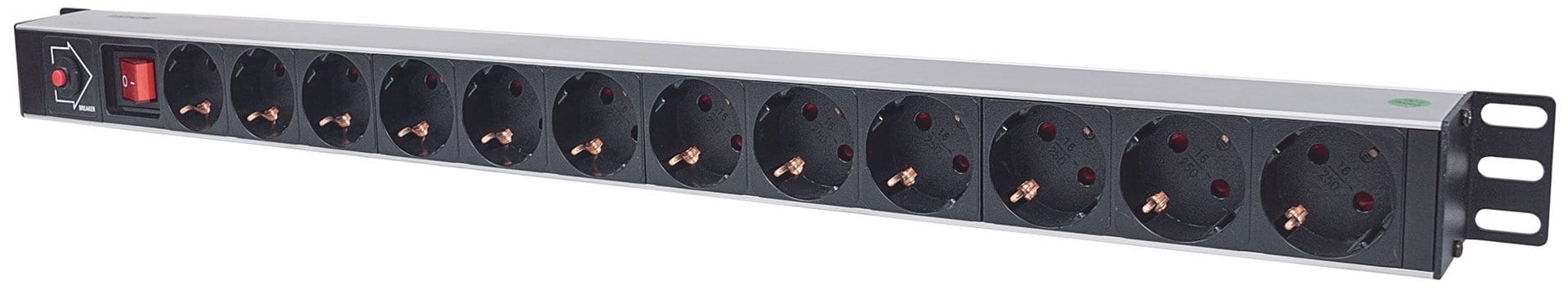 Napajanje INTELLINET Vertical Rackmount 12-Way Power Strip - German Type (s prekidačem i zaštitom od prenapona, 1.6m kabel za napajanje, Euro 2-pin utikač)-0