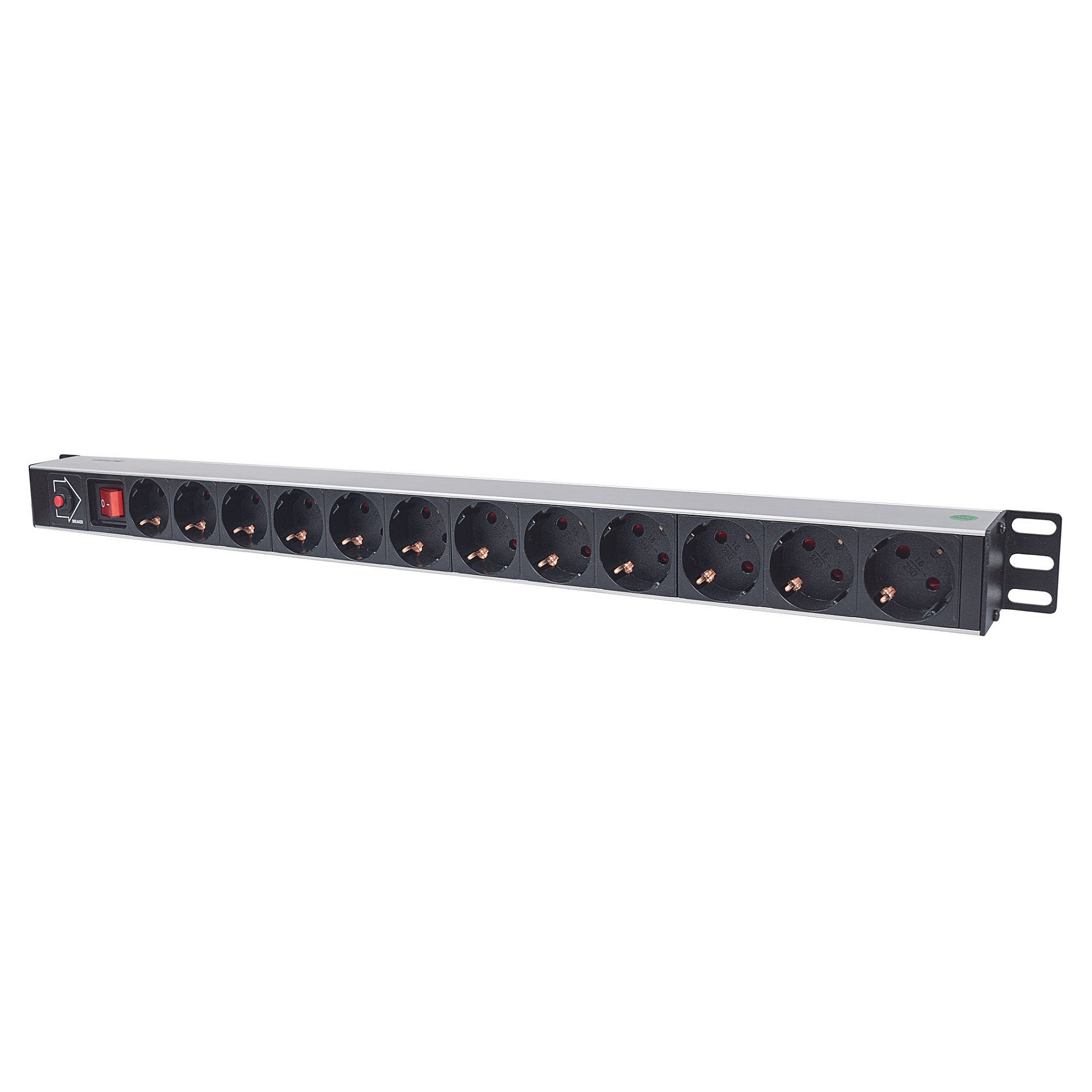 Napajanje INTELLINET Vertical Rackmount 12-Way Power Strip - German Type (s prekidačem i zaštitom od prenapona, 1.6m kabel za napajanje, Euro 2-pin utikač)-0