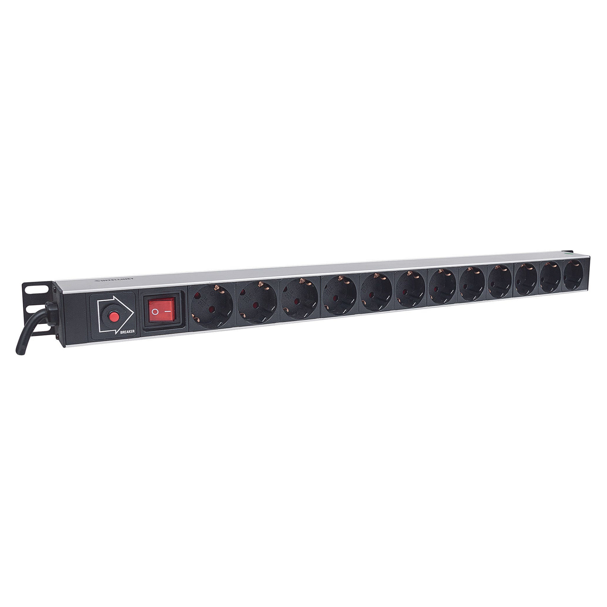 Napajanje INTELLINET Vertical Rackmount 12-Way Power Strip - German Type (s prekidačem i zaštitom od prenapona, 1.6m kabel za napajanje, Euro 2-pin utikač)-1