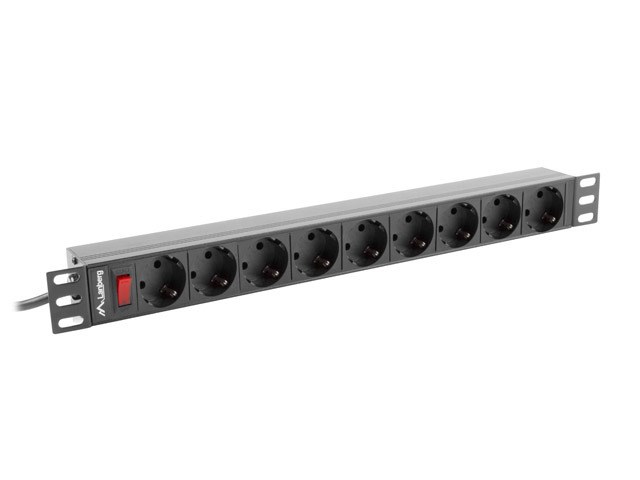 LANBERG RACK POWER STRIP 19" PDU 1U 9X SHUKO-0