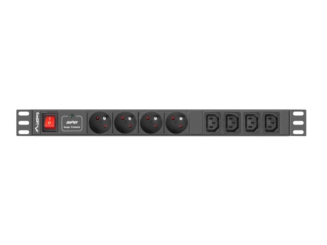 Rack letva za napajanje LANBERG PDU-04E04I-0200-BK (4x c13, 1u, 2m, crna)-1