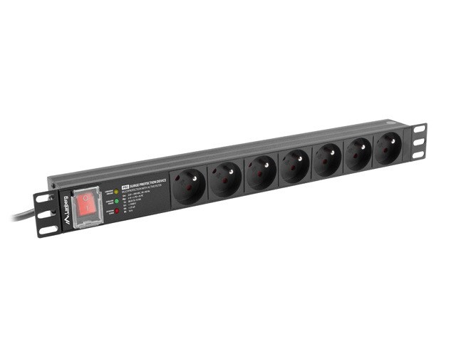 Traka za napajanje LANBERG PDU RACK 19" (1U, 16A, 7X 230V PL, 2m)