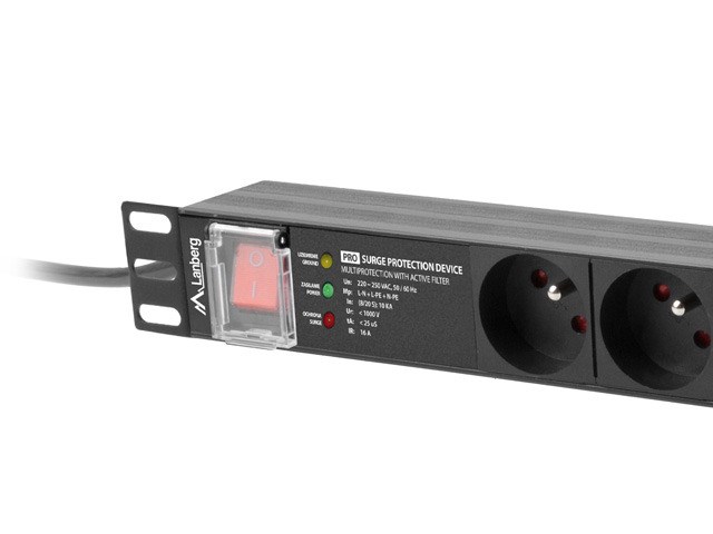 Traka za napajanje LANBERG PDU RACK 19" (1U, 16A, 7X 230V PL, 2m)-1